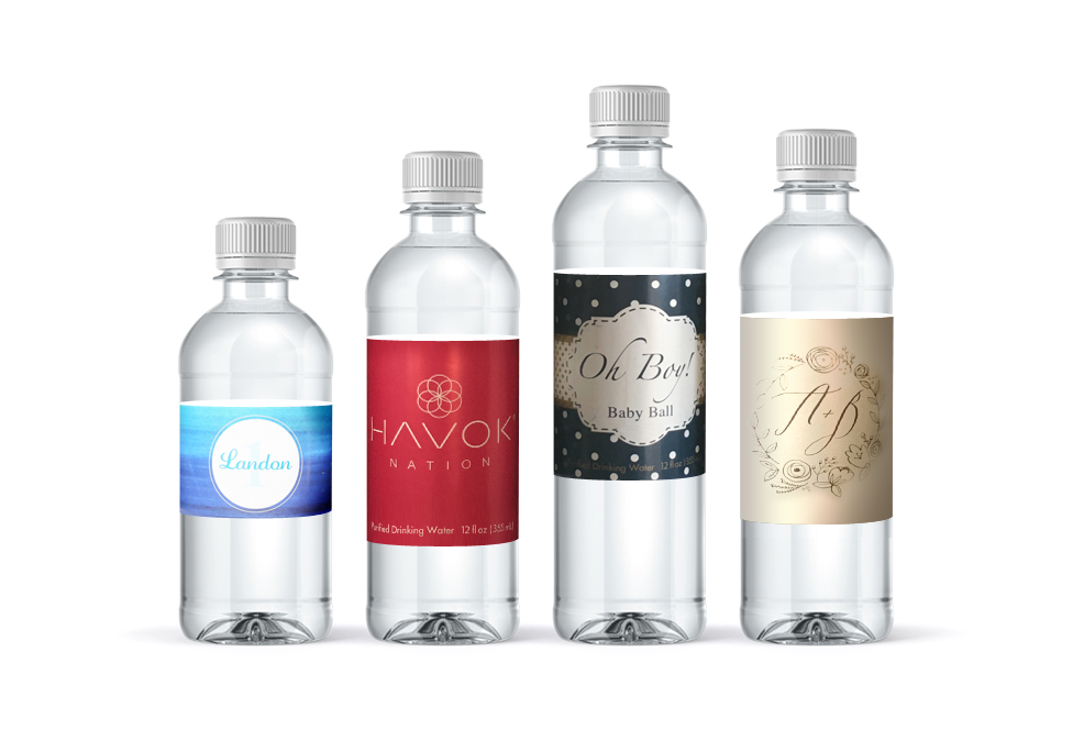 Water bottles with personalized labels